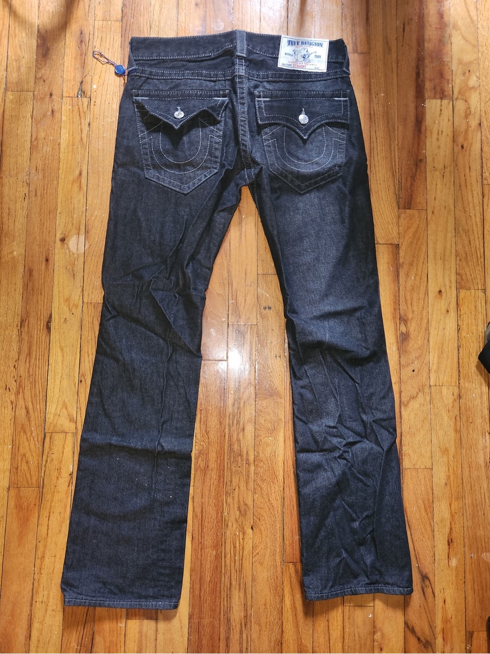 True Religion Men’s Dark Rinse Black Straight Jeans - Size 32